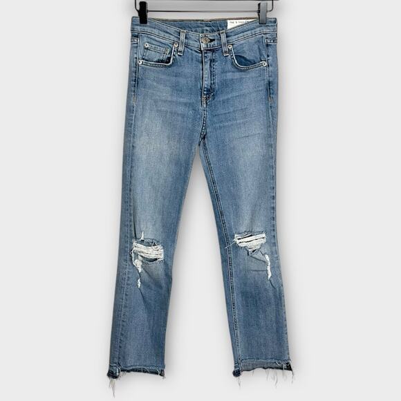 RAG & BONE 10 Inch Stove Pipe Prospector Distressed Step Hem Size 25 Revolve - Picture 3 of 8